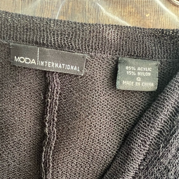 Vintage, Moda SZ S, black, full length, sweater with chainmail style cuff. - Picture 12 of 12